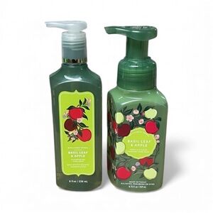 Bath & Body Works Discontinued Scent Basil Leaf & Apple Hand Soap Set